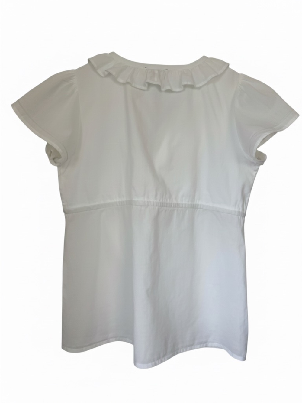 rue21 White Cotton Ruffle V-Neck Babydoll Blouse Top Size S - Picture 3 of 4